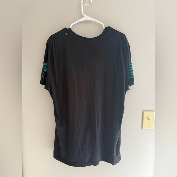 Grunt Style Cancer Awareness T Shirt Men’s SZ XL American Flag Teal Black Casual - Picture 4 of 6